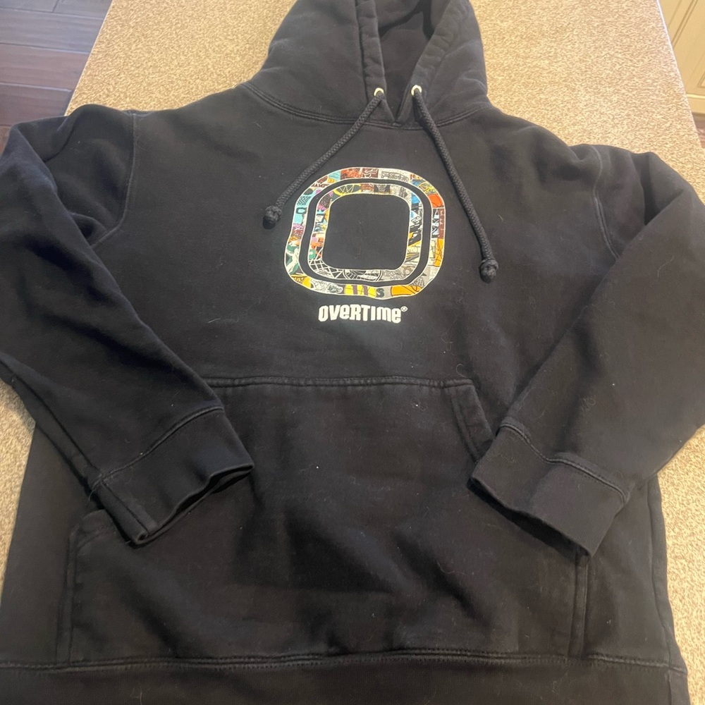 Overtime Black Graphic Men's Hoodie